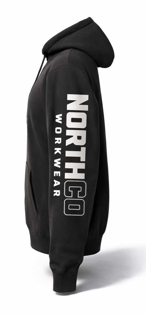 TRADESMAN- Heavyweight Hoodie - Black/white logo